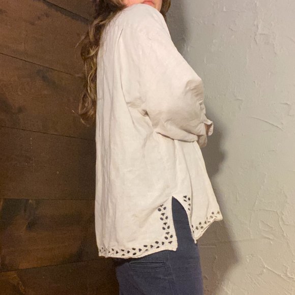 Vintage Linen Button Up + Light Jacket - Picture 5 of 10